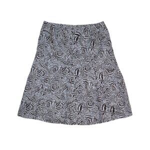 Ann Taylor Petite Floral Midi Skirt Brown & White Size 4